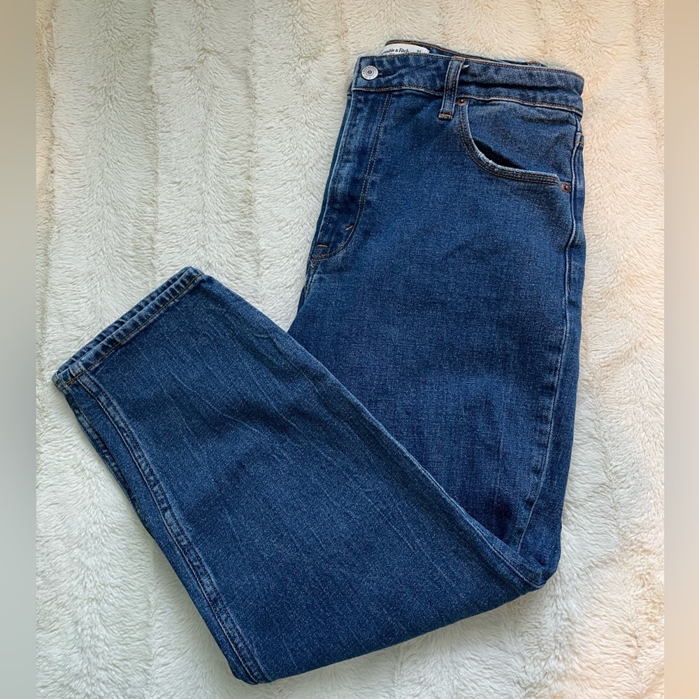 A&F Medium Wash Mom High Rise Jean